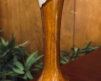 Vintage Van Briggle Pottery Brown and Cream Drip Vase.