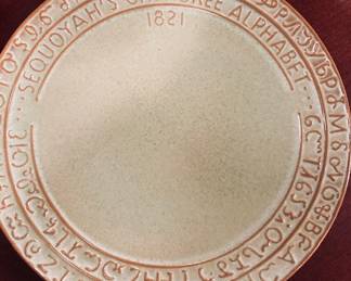 Vintage Frankoma 1821 Sequoyah's Cherokee Alphabet Plate.