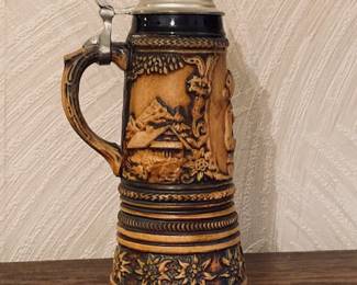 Vintage German Beer Stein Mapsa Swiss Music Box.