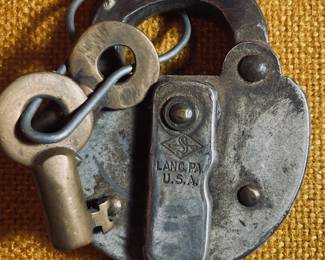 Vintage Railroad Lock w/Keys. Lang Pa.. Working.