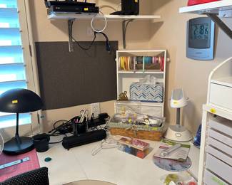 Desk ensemble with arts and craft drawers 