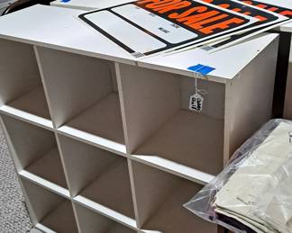 White Laminate Storage Cube(s); For Sale Signs, etc.