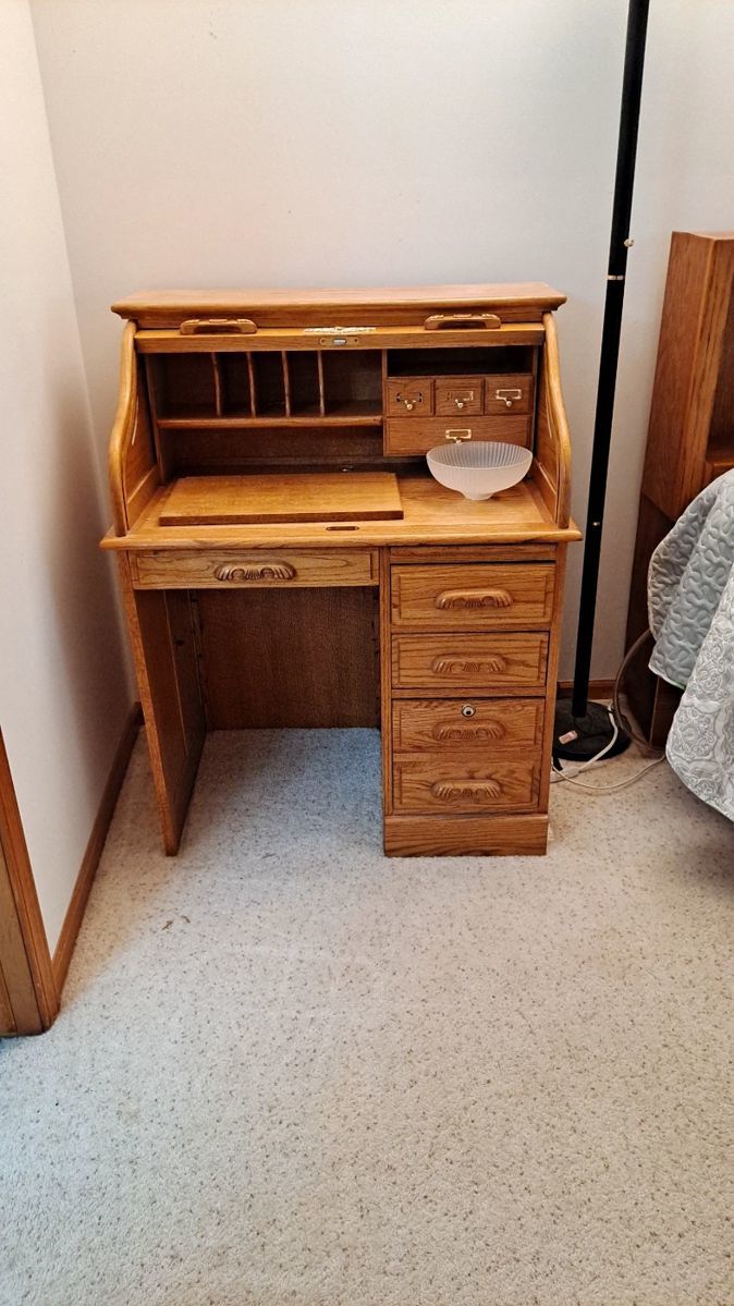 Small Oak Rolltop Desk