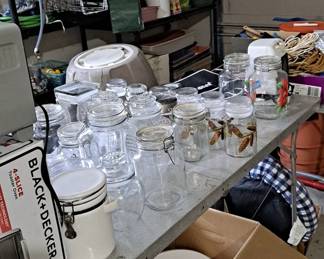Assortment of Lidded Jars; Canisters; USPA Bidet New In Box; Planters; Plant Holders, Black & Decker 4-Slice Toaster Oven, plus much more!