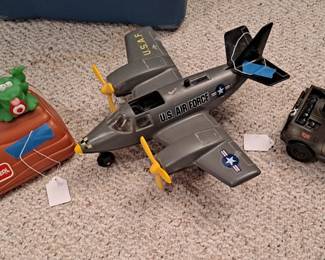 PlayKool Toys; Vintage US Airforce Planes; US Army Jeep and much more for kids!