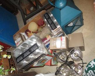 Christmas decorations - candles and lantern.