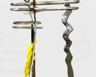 6 ft tall original polished stainless steel sculpture by Art Videen Minnesota Artist. 