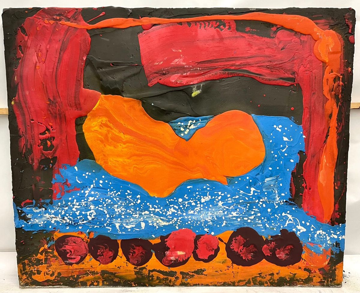 Very large scale original mixed media painting by Art Videen Minnesota Artist. 