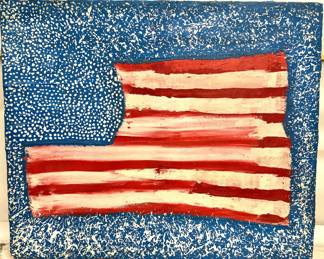 Very large scale original mixed media painting by Art Videen Minnesota Artist. 