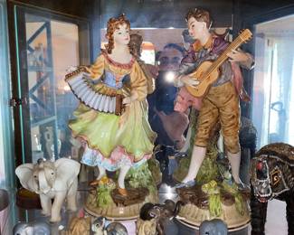 Pair of musical figurines amongst another load of elephants!
