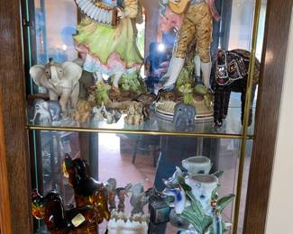 Decorative figures, art glass animals and wait for it…. More elephants!