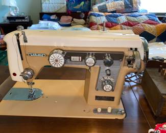 Elgin sewing machine with case