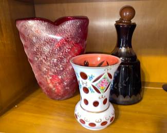 Bohemian, Czech and art glass pieces