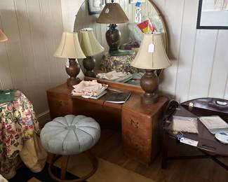 Heywood Wakefield vanity and stool