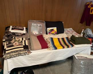 Variety of blankets.