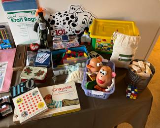Legos, 101 dalmatians, Mr. potato head, Jenga and more.