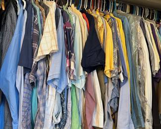 Men's Clothing. Sizes range from M-XL Tall. Brands like Cinch, The Territory Ahead, Texas Cotton, GAP, Wrangler, Levis and more