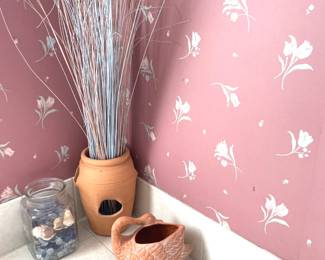 ceramic and glass household decor.