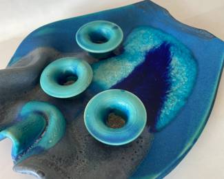 unique handmade ceramic display dish