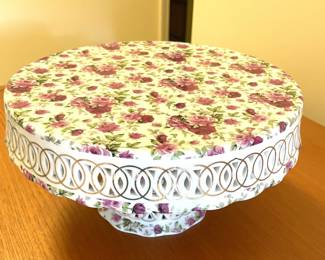 floral ceramic pink roses cake stand, Jay & Sons