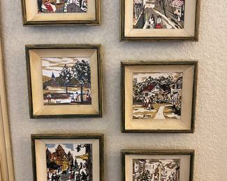 Hand painted tile wall art