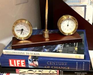 Hampton Desk Clock Set With Books
