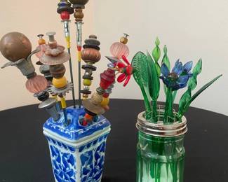 Flower Frogs Recycled Art Glass Flowers