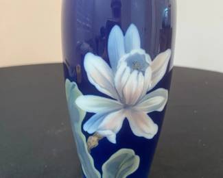 Vintage Royal Copenhagen Denmark Signed Cobalt Blue Porcelain Vase