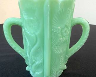 Jadeite Color Double Handled Vase