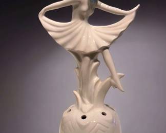 Vintage Ceramic Flower Frog Ballerina