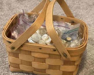 Longaberger Basket Full of Buttons