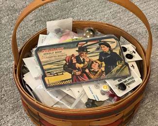 Longaberger Crisco Basket With Vintage Buttons