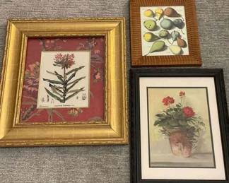 Framed Floral Fruit Prints