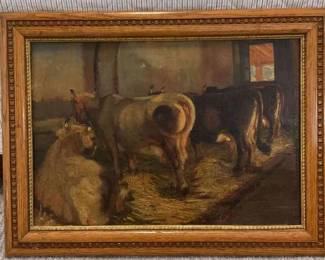 Unsigned Painting Cows