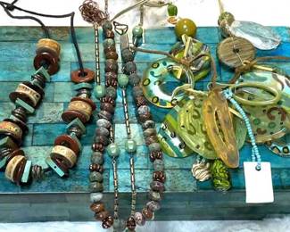 Blues And Greens In Nature With A Lidded Box