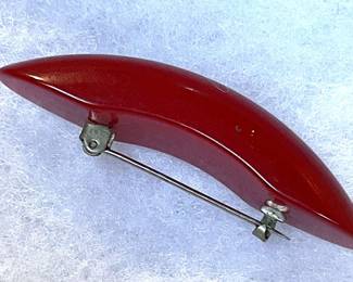 Red Bakelite Pin