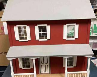 Wood Dollhouse And Accessories