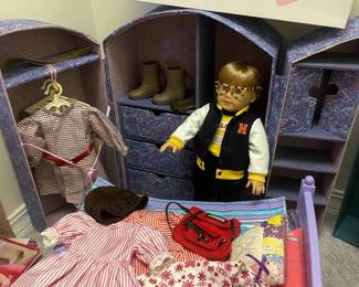 American Girl Doll, Bed, Portable Closet, Clothing, Accessories
