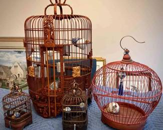 Asian Wood Song Bird Cages