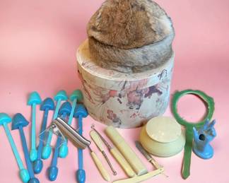 Lakeside Cutlery Straight Razor, Rabbit Fur Hat Other Vanity Items