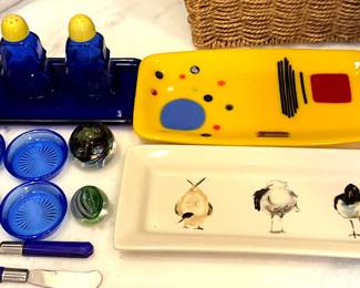 D Belin Painted Ascentielle Pottery Tray Other Glass