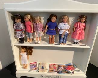 American Girl 5 Dolls, Books Display Case