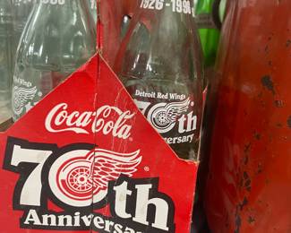 Detroit Red Wings Coca-Cola 70th Anniversary Bottles 