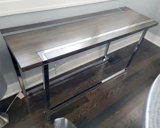 Console table. Wood and chrome