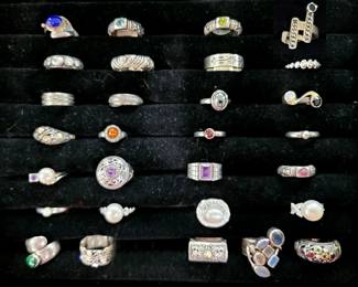 Sterling silver and semi-precious stone jewelry