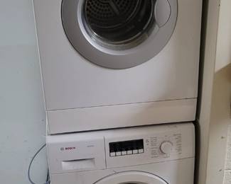 Stackable ir side by side  Bosch Washer and Whirlpool Electric Dryer