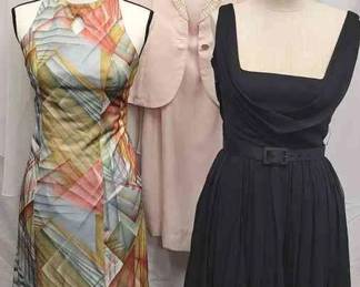 001 Black Cocktail Dress From The 1950s Sz 9, White Slip Over Sheer, In The Mood Dress W Jacket Sz 12, Multicolored Long Dress No Size