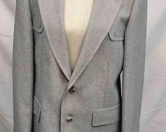 Johnny Carson Gray Suit Jacket No Size