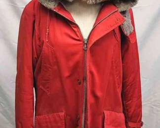 Red Vintage Mans Small Winter Jacket From The 1950s 1960s 