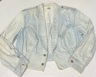 Z. Cavaricci Light Wash Denim Jacket W Detachable Shoulder Pads Vintage Medium 